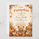Search for little pumpkin baby boy shower invitations Woodland