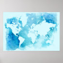 Search for blue world map posters Geography