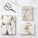 Search for green pine trees wrapping paper Gold