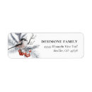 Search for winter bird return address labels Simple