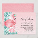 Recherche de flamant tropical invitations Baby