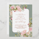 Recherche de vert olive et or invitations Eucalyptus