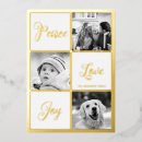 Search for peace love joy christmas cards Real gold foil