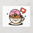 Recherche de café kawaii cartes postales Amour