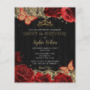 Search for red black sweet 16 invitations Tiara