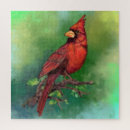 Search for red cardinal bird puzzles Watercolor