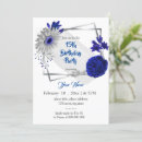Search for royal blue silver birthday invitations Floral