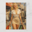Search for 1950 style postcards Pinup girl