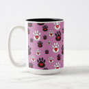 Search for paw and heart mugs Black and white