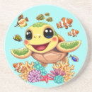 Recherche de tortue dessous de verres Poisson tropical