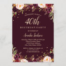 Search for red 40th birthday invitations Burgundy