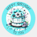 Search for whimsical cake stickers Birthday
