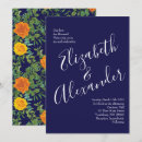 Search for navy blue and orange wedding invitations Floral