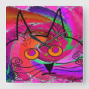 Recherche de chat lunatique horloges Amoureux de les chats