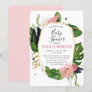 Recherche de tropical floral baby shower invitations Feuille