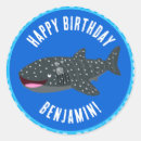 Recherche de anniversaire requin autocollants Drôle