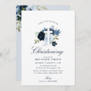 Search for navy blue christening invitations Blue and white