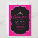 Search for pink black quinceanera invitations Tiara