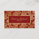 Search for red and gold business cards Feminine