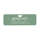 Search for green background return address labels White