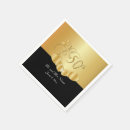 Search for 50th anniversary wedding napkins Black and gold