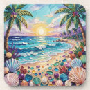 Recherche de plage romantique dessous de verres Palmiers