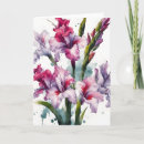 Search for gladiolus flowers cards Watercolor