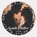 Search for round photo wedding stickers Calligraphy script