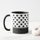 Search for black heart pattern mugs Elegant
