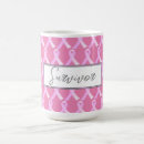 Search for breast cancer pink ribbon mugs Survivor