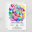Search for candyland birthday invitations Watercolor