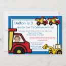 Search for backhoe birthday invitations Trucks
