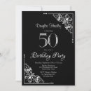 Search for fancy 50th birthday invitations Black