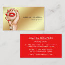 Search for red and gold business cards Beautician