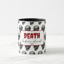 Search for funny skull mugs Death before decaf