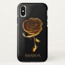 Search for golden rose iphone cases Black