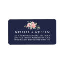 Search for navy return address labels Bride and groom