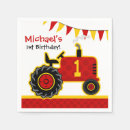 Search for red tractor napkins 1st birthday