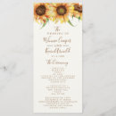 Search for sunflower wedding programs Yellow floral