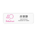 Search for forty return address labels Pink