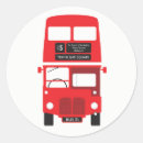 Search for red bus stickers Illustration