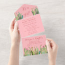 Search for pink cactus baby shower invitations Boho