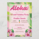 Search for luau 40th birthday invitations Pink