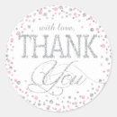 Search for pink silver baby shower stickers Thank you