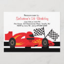 Search for flame red invitations Race car