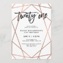 Search for rose gold 21st birthday invitations Trendy