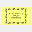 Search for food allergy warning stickers Allergic