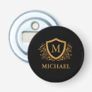 Search for monogrammed bottle openers Black and gold