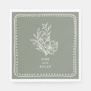Search for sage wedding napkins Botanical