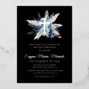 Search for silver cross first communion invitations Blue